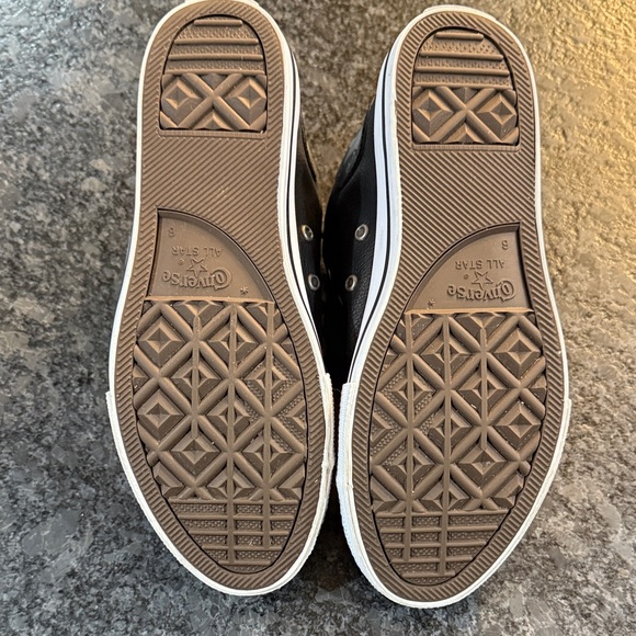 Converse Black and White High-Tops with Cream Lining - Picture 4 of 5